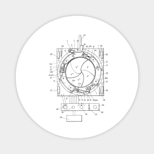 Camera Shutter Mechanism Vintage Patent Hand Drawing Magnet